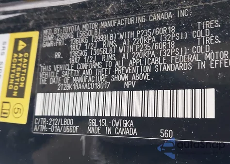 2010 Lexus Rx 350 z USA, uszkodzony, nr VIN 2T2BK1BA4AC018017